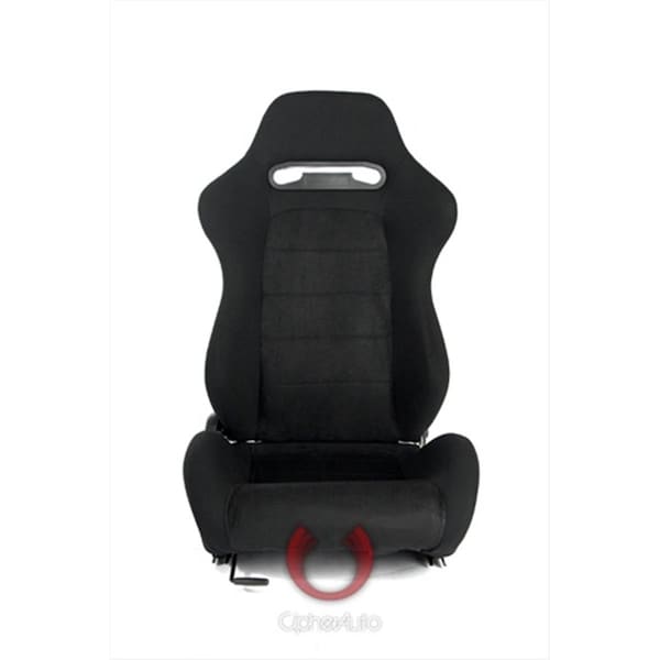 Cipher Cipher CPA1013 Black Cloth with Suede Insert Universal Racing Seats; Sold as a Pair CPA1013FSDBK - main